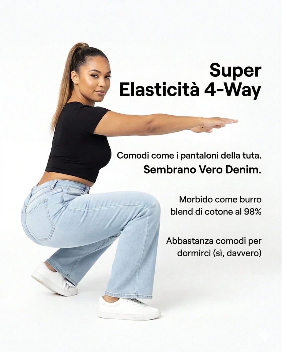 Jeans Baggy Push-Up a Vita Alta