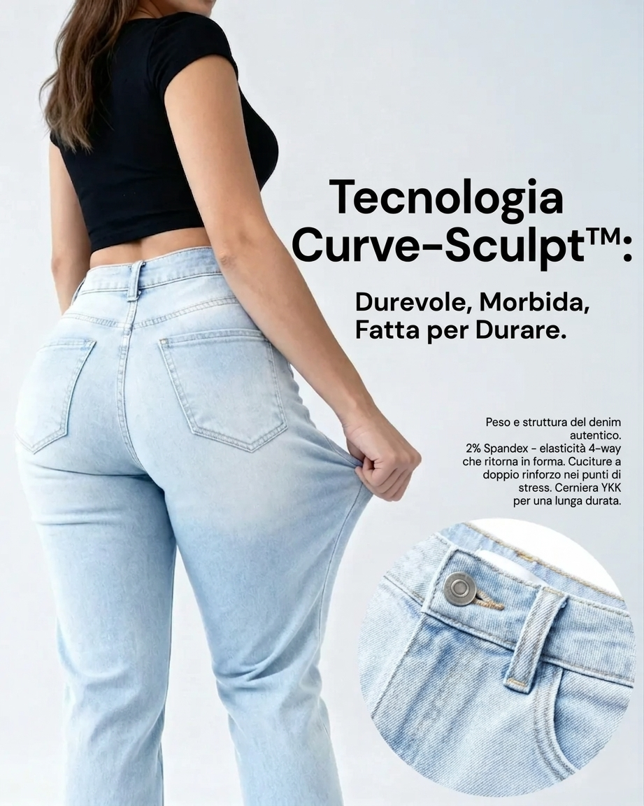 Jeans Baggy Push-Up a Vita Alta