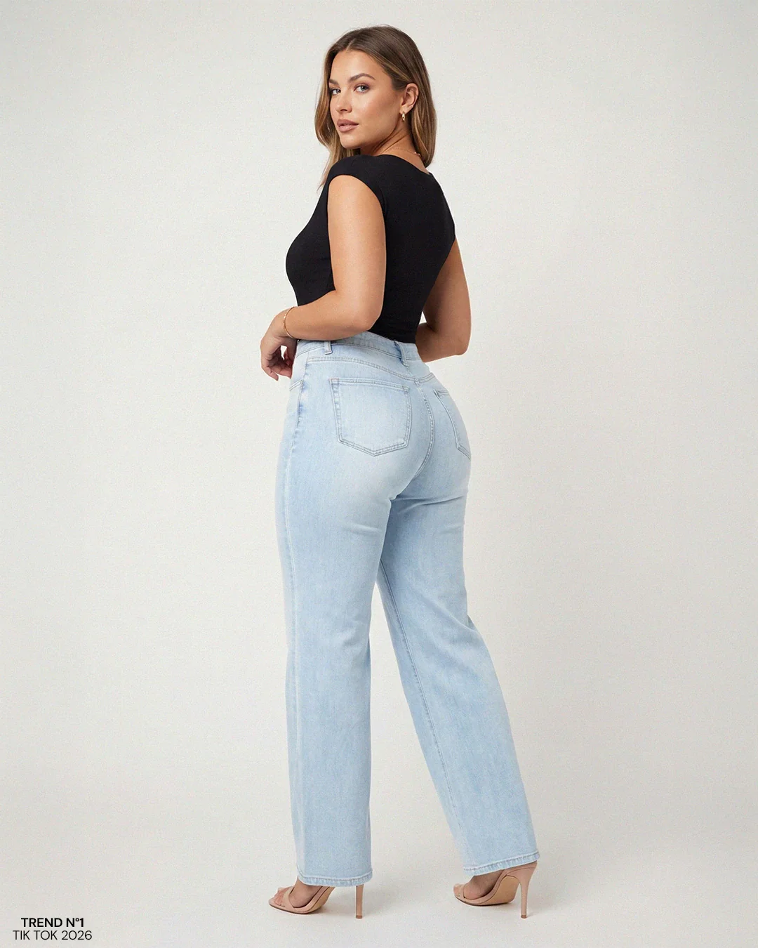 Jeans Baggy Push-Up a Vita Alta