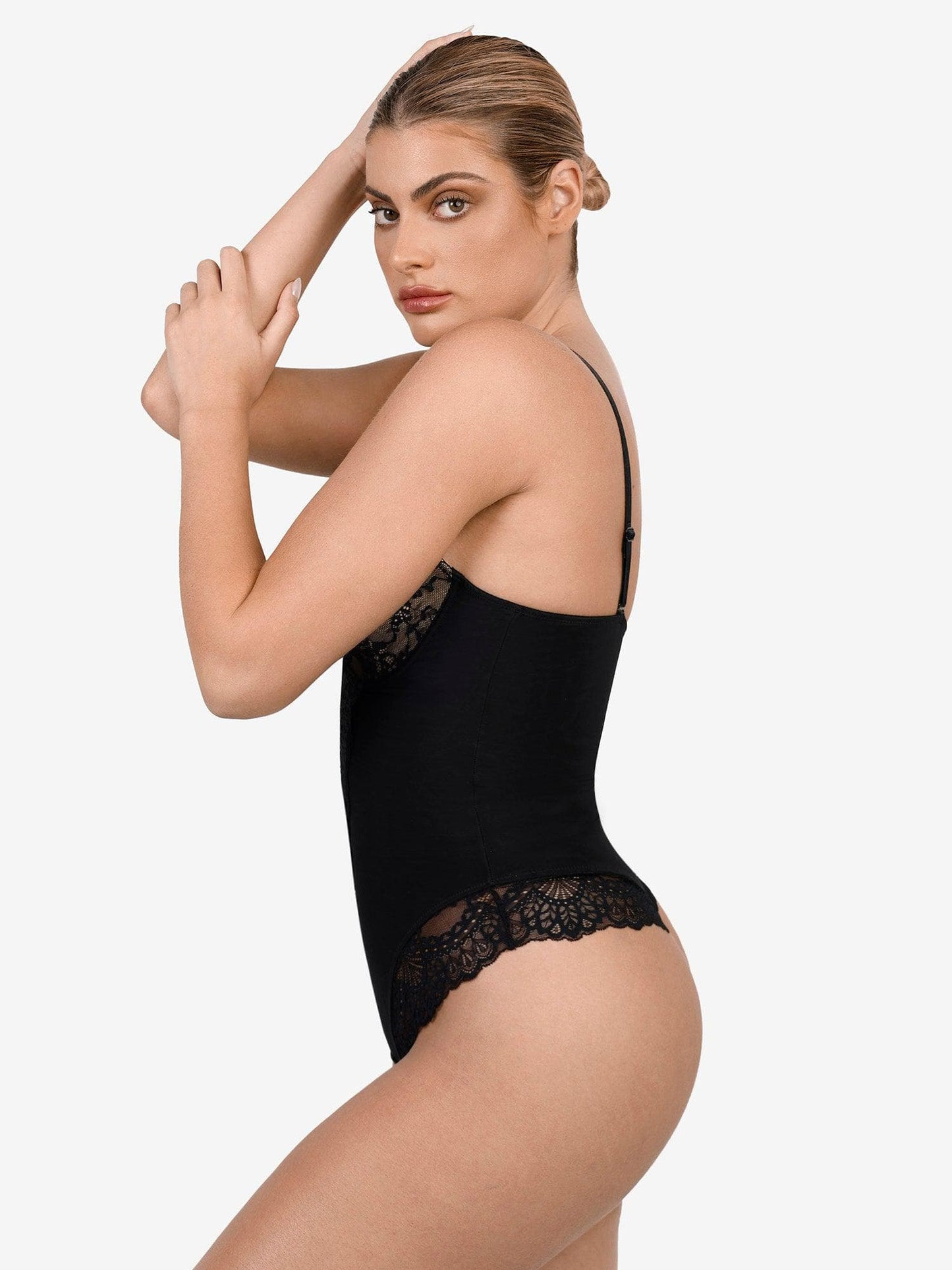 Body Modellante in Pizzo con Scollo a V